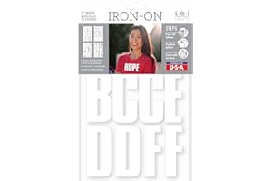 S·E·I S.E.I 51 Pieces Iron-On Letters: 3 Inch White Iron-On Letters for Clothing, Block Fabric Letters for T-shirts, Jerseys, & More (Block Flock, White)