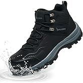 Xyldra Waterproof Steel Toe Boots for Men Wide Width Non Slip Work Boots Lightweight Slip Resistant Safety Shoes Indestructible Construction Composite Toe Sneakers