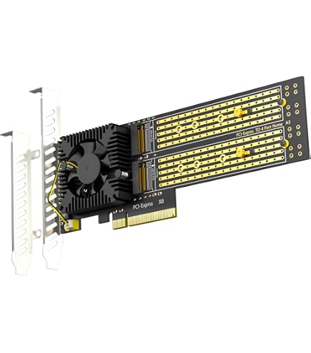 GLOTRENDS PA44 Quad M.2 NVMe to PCIe 4.0 X8 Adapter with PCIe