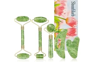 Sbnnfikeb Jade Roller and Gua Sha Set,Gua Sha Facial Tools,Face Roller,Jade Roller for Face,Guasha Tools for Face,Self Care Gift for Men Women