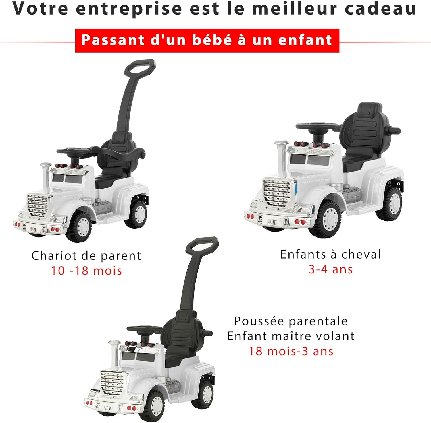 Voiture Electrique Alimentee Par Batterie Pour Enfants Corne Rouge Uenjoy 6v Porteur Enfant Convertible Pour Bebe 3 En 1 Poignee Parentale Barriere De Main Courante Eclairage Led Musique Vehicules Electriques Et Accessoires Jeux