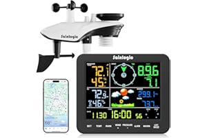 Sainlogic Smart WiFi Weather Stations Wireless Indoor Outdoor SA8 Plus,24/7 AI Weather Forecast by Weatherseed®, Home Weather Station with APP/Email Alert, Rain Gauge, 2-Year Data Storage（Only 2.4G）