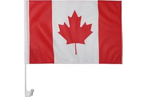 AZ FLAG - Canada Car Flag 18'' x 12'' - Canadian Car flags 30 x 45cm - Banner 18x12 INCHES PLASTIC STICK - Drapeau Canada