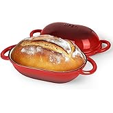 UFEH Dutch Oven for Bread Baking – Premium Cast Iron Pot with Lid – Perfect for Sourdough, Artisan Loaves & No-Knead Bread – 2 QT / 1.9L (Enameled, Round, Oven & Stovetop Safe), Red