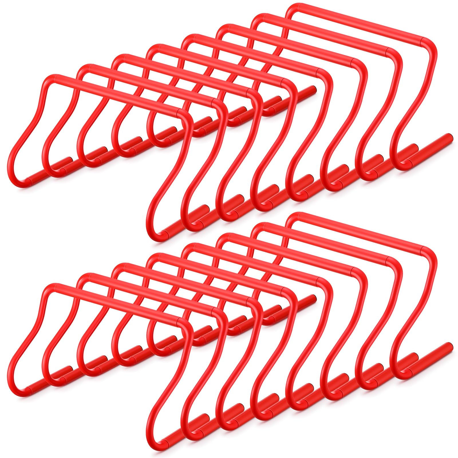 Photo 1 of Seenelling 16 Pcs 12" Speed Agility Training Hurdles Large Size Detachable Agility Hurdles Hurdles Training Equipment Set for Athletes Soccer Basketball(Red)