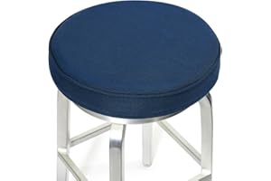 Shinnwa Bar Stool Cushions, Memory Foam Round Bar Stool Covers with Non-Slip Backing and Elastic Band, 14", Navy