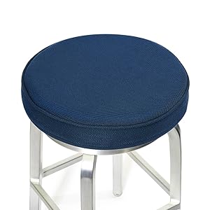 Shinnwa Bar Stool Cushions,Memory Foam Bar Stool Covers Round Cushion with Non-Slip Backing and Elastic Band 14" Navy