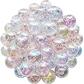 200PCS Acrylic Crystal Glitter Beads Round Gemstone Loose Beads Charms for Jewelry Making Bracelets Earring Necklace Beading DIY Art Craft Projects Christmas Ornament Gifts (Mixed Color, 12 mm)