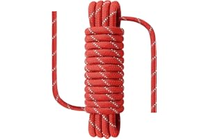 NorthPada 1/2 in x 16 ft Boat Marine Rope for Canyoneering, Floating, Fishing, Rafting, Camping, Hiking, Hunting, Anchor, Arborist Tree, Rafting, Rescue, Knotting Practice Nylon/Polyester Red