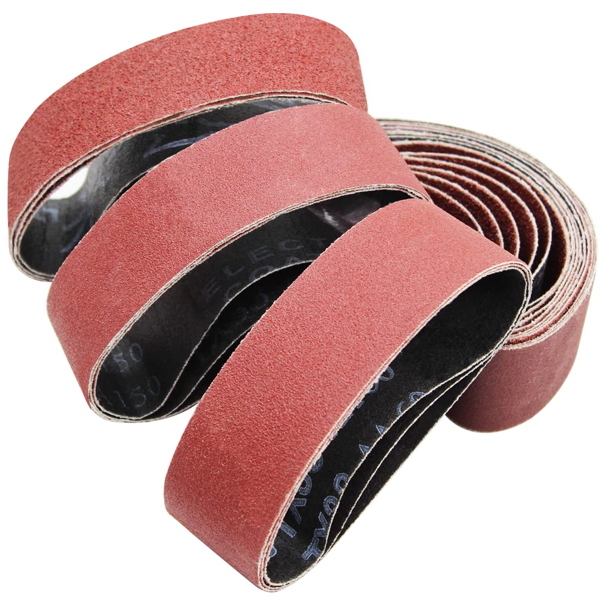 18 pcs Sanding belts 40 x 303 mm, (grit 40 60 80 120 150 240) professional sanding belts for wood, lacquering - Senmai Tools
