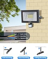 Linke Outdoor Motion Sensor Flood Light 25W 2100LM IP66 2 Pack view 8