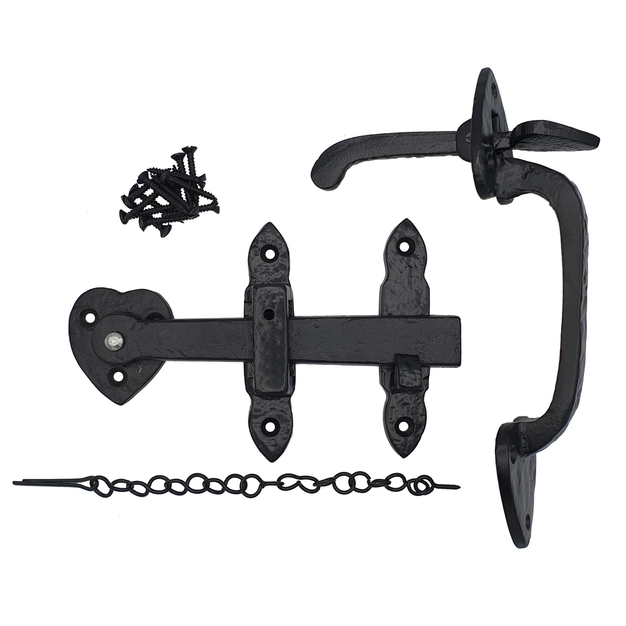 Keypak Suffolk Gate Latch Thumb Lever – Double Sided with Locking Pin, Traditional Latch for Wooden Garden Gates