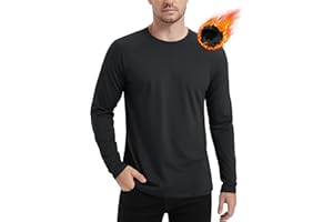 MAGCOMSEN Men's Thermal Shirt Fleece Lined Long Sleeve Athletic Base Layer Workout Top