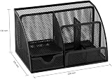 Osco Small Wiremesh Desk Organiser 6 Compartments Drawer Black view 4