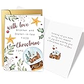 Supoeguk Heartfelt Brother and Sister-in-law Christmas Card, Merry Xmas Card Gift for Brother and Sister in Law, Wishing You A Christmas Full of Love