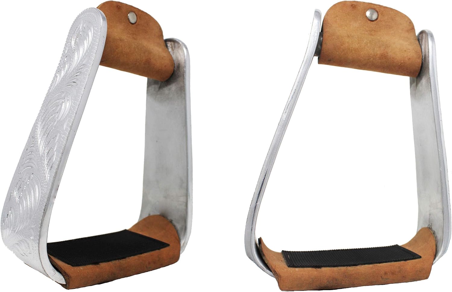 CHALLENGER Western Horse Tack Aluminum Engraved Rubber Grip Saddle