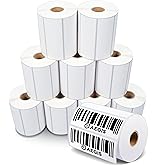 Aegis Adhesives - 4" X 1.5" Direct Thermal Labels (10 Rolls, 900 Labels/Roll) for Printing Barcodes, Address - Perforated, Compatible with Rollo, Zebra, and Other Desktop Label Printers