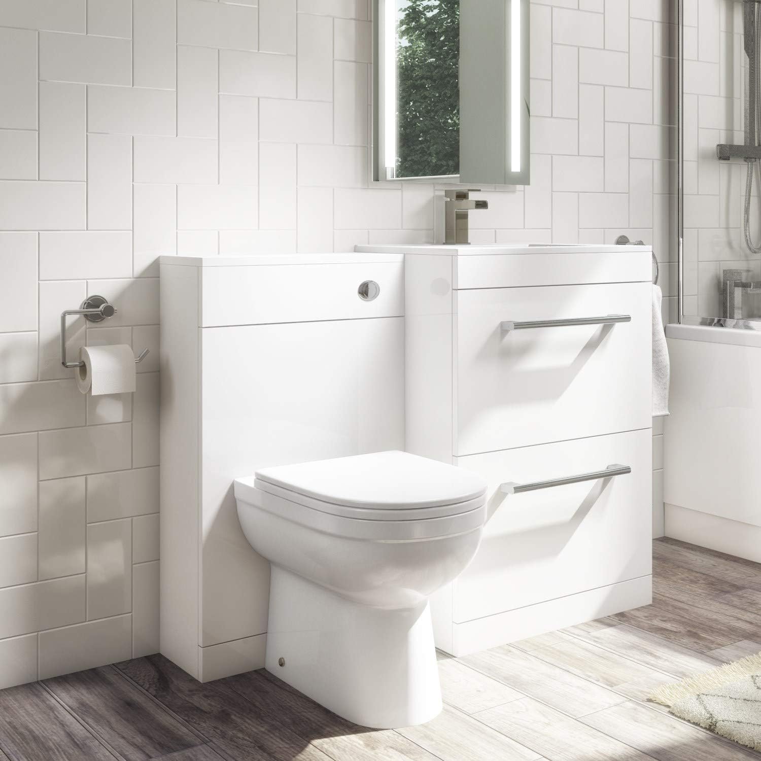 Universal Toilet and Basin Combination Unit White Ashford and