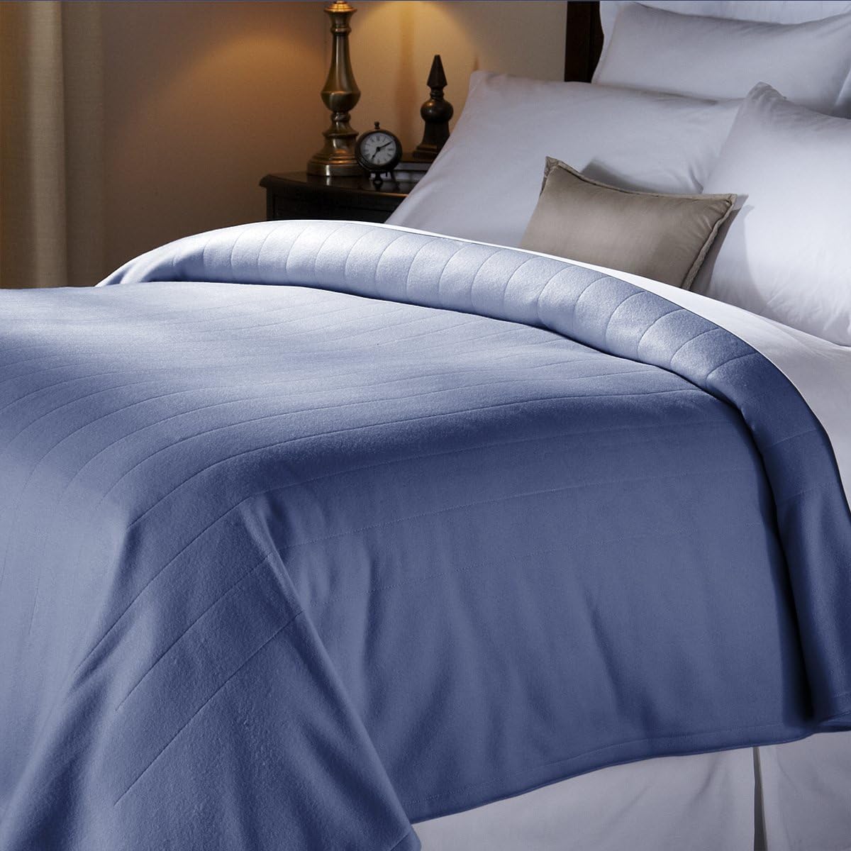 Sunbeam Heated Blanket | 10 Heat Settings, Quilted Fleece, Newport Blue, Full - BSF9GFS-R595-13A00: Home & Kitchen