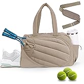 Lufstd Tennis Racket Bag, Tennis Bags for Women, Quilted Sling Crossbody Backpack with Hook, Water Resistant Tennis Racket Cover for Pickleball, Racketball