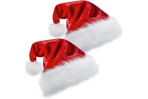 KetQue Santa Hats Adult Kid with LED Lights & XXL Extra Large Christmas Hats Soft Plush Thicken