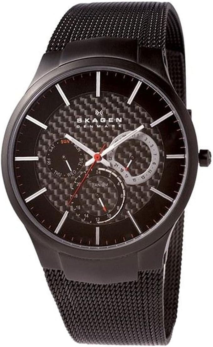 Montre Homme Acier Inoxydable Noir 40 Mm - Cadran Géométrique Quartz - Neuf Sans Emballage