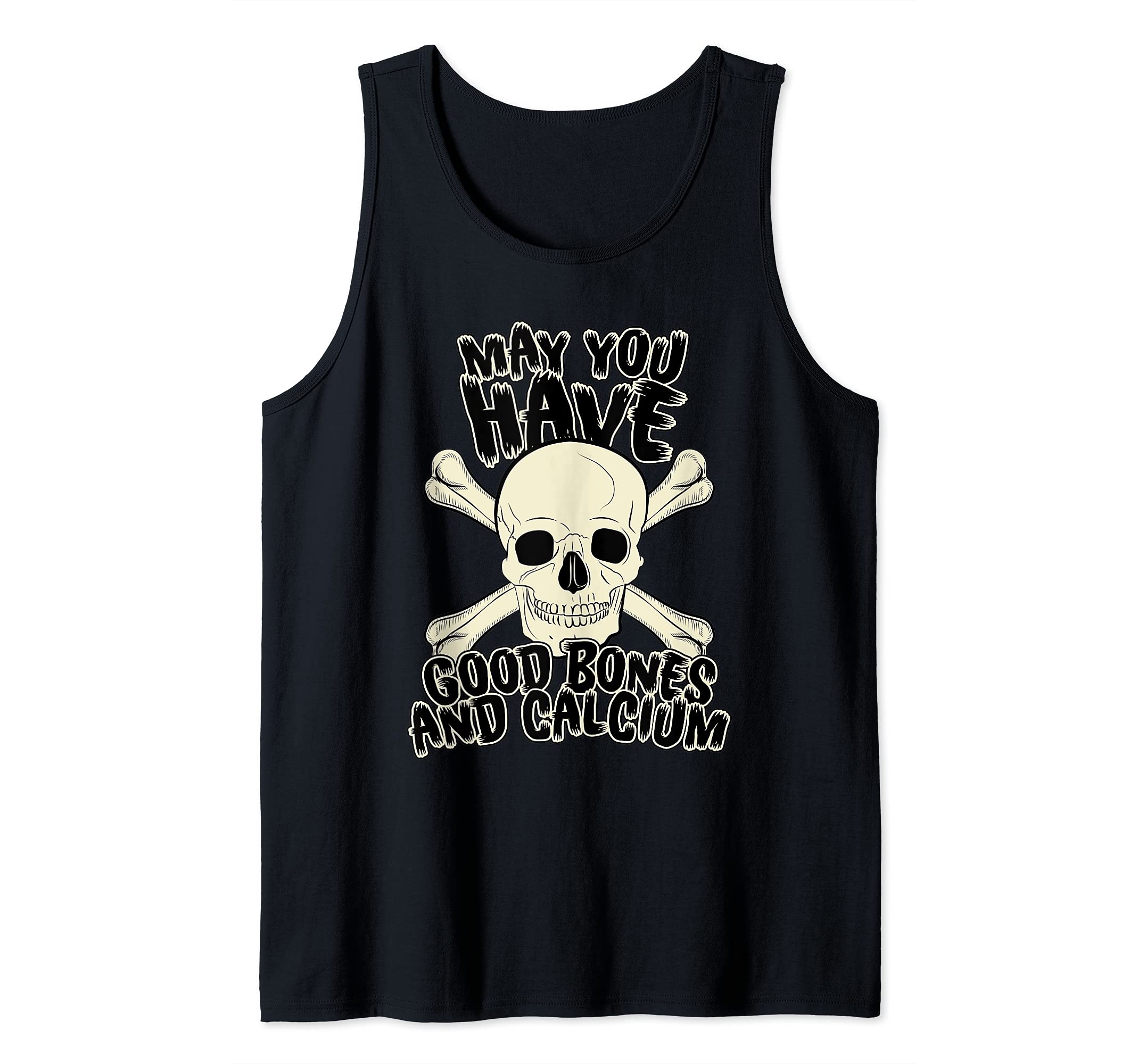 Halloween Skeleton Tshirt Costume Trick Treat Bones Calcium Tank Top