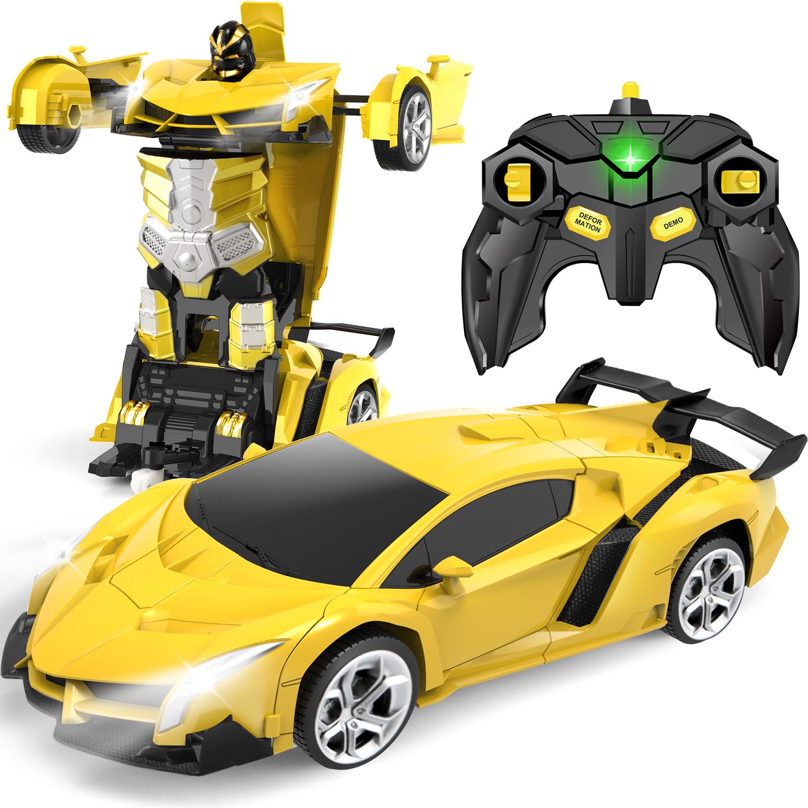 YOTOY Toys for 3-8 Year Old Boys Kids: Transforming Remote Control Car Toy Gifts for 3 4 5 6 7 8 Years Old Boy Birthday Presents for Kid Toddlers Remote Control Robot Cars RC Car Racing Games