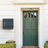 SONGMICS Modern Mailbox Lockable Wall-Mounted Anthracite Grey GMB052G01 view 3