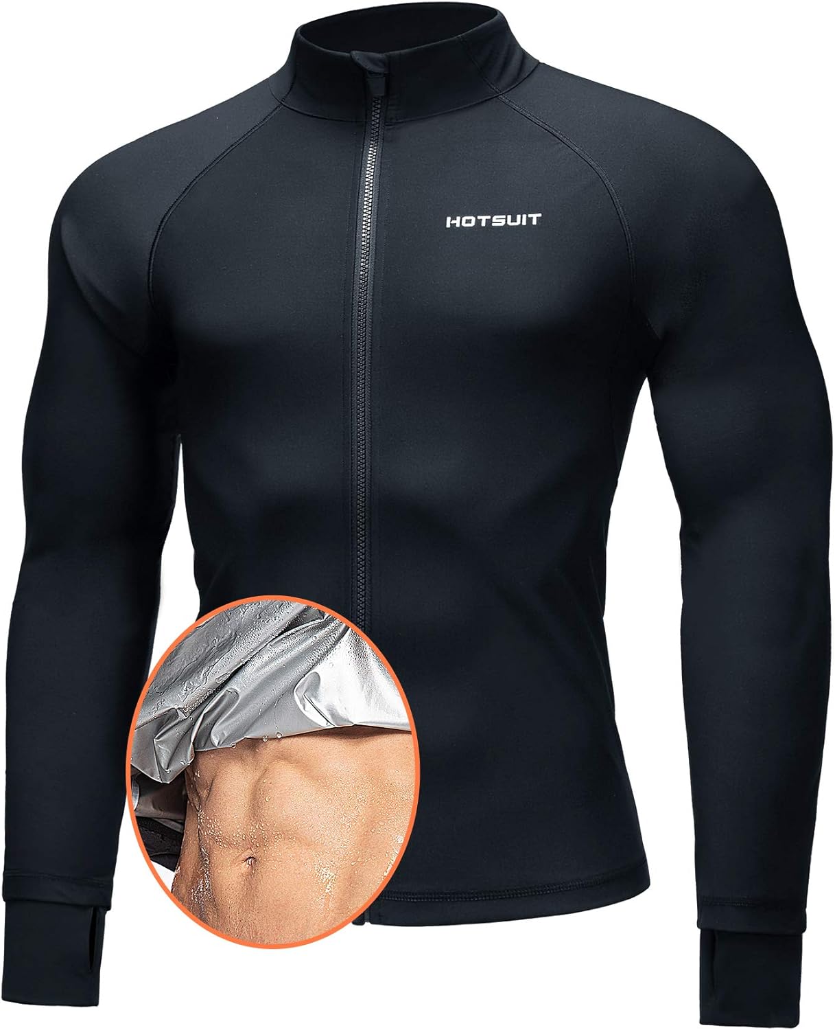 HOTSUIT SaunaSuitforMen Shapewear SweatJacket CompressionShirts (S5XL) Long Sleeve