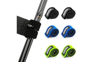Booms Fishing RS3 Fishing Rod Wrap Pole Straps, Assorted Colors 9.6" 6pcs