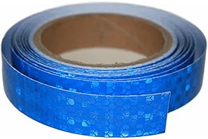 tuyrchu Blue Reflective Tape 1inch X 16 FT for Bikes, Waterproof High Visibility Warning Safety Adhesive Tape, Outdoor Reflective-Stickers