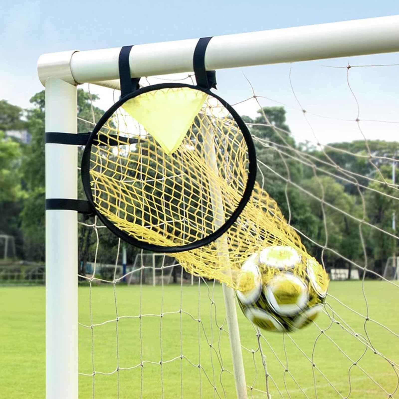 Soccer Top Bins Goal Target Net With Adjustable Straps - Football Training Kicking Accuracy