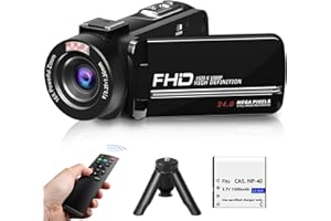 VETEK Video Camera Camcorder, 1080P 48MP Vlogging Camera for YouTube with Infrared Night Vision, 18X Digital Zoom 3.0“ LCD Screen Digital Camera, Video Recorder with Remote Control and Battery