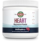 KAL Heart Magnesium Powder, Red Raspberry Flavor, Heart Health Support, Magnesium Drink Mix, Magnesium Supplement, Sugar Free, 70 Servings, 11 OZ