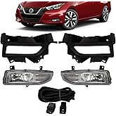 Fog Lights For 2020 2021 2022 Nissan Versa Front Bumper Fog Lamps w/Switch and Wiring Kit