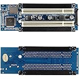 XinYS PCIE Card,PCIe x1 x4 x8 x16 to Dual PCI Slots Adapter Pci Express to 2 pci Card for Acquisition Bitcoin Card, Golden Card, Sound Card, Parallel Card