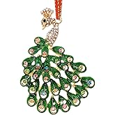 JUESMOS Green Peacock Christmas Ornaments 2025 Metal Bird Hanging Ornaments for Christmas Tree Decorations Peacock Xmas Ornament Keepsake Gifts for Women Girls Sister Kids Xmas Rhinestones Ornament