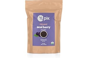 Yupik Organic Acai Berry Powder 8.8 oz, USDA Certified, Non-GMO, Vegan, Raw, Gluten-Free, Kosher, Superfood, Rich in Iron & Fiber, Perfect for Smoothie Bowls, Ice Pops & Baking