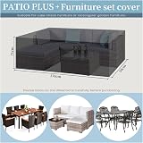 PATIO PLUS Garden Furniture Cover 170x94x71cm PU Coating 600D Oxford Black view 2