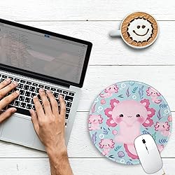 Cute Axolotls Round Mouse Pad, Small Mousepad for