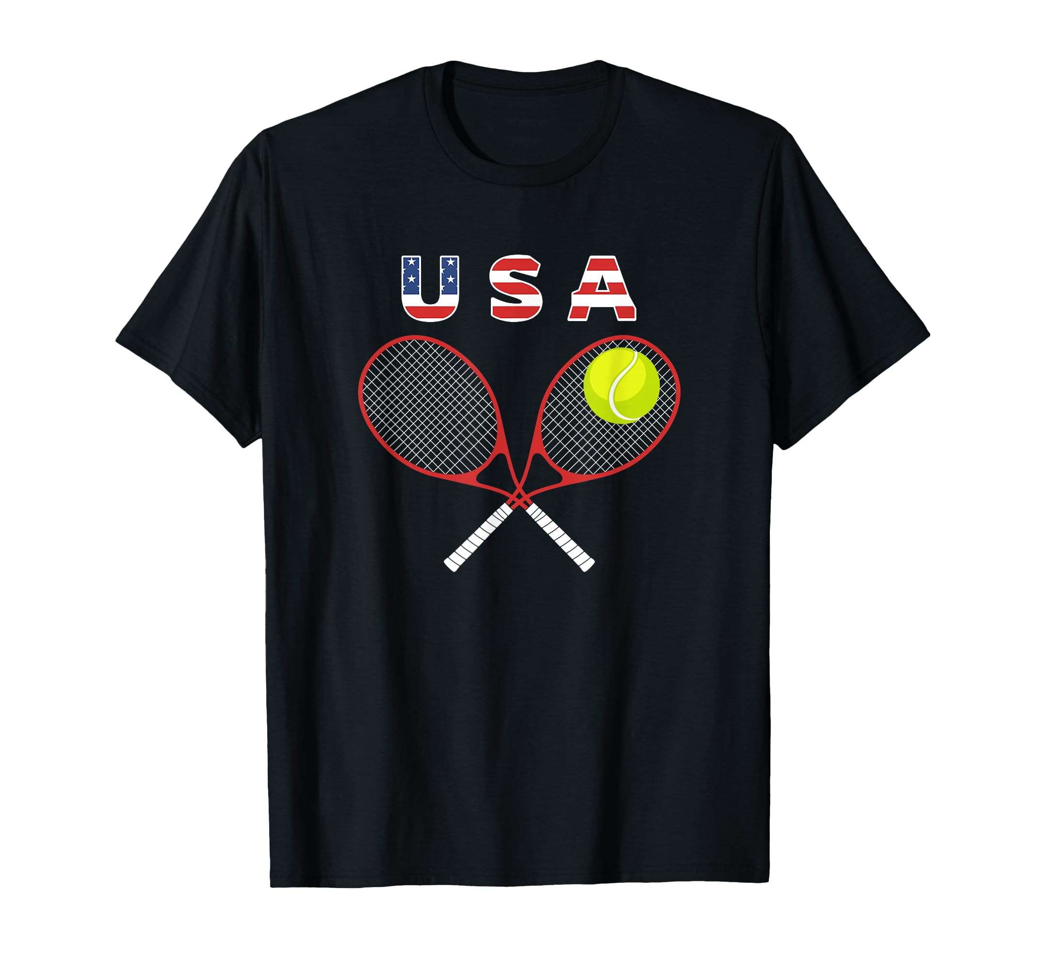 Tennis American Flag / USA Fans Support Racket Ball T-Shirt