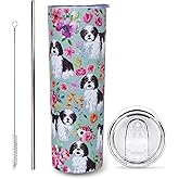 sxmluedn Shih Tzu Gifts for Women Cute Dog Tumbler Coffee Cup for Women Shih Tzu Travel Mug 20 Oz Stainless Steel Insulated Water Bottle With Lid and Straw