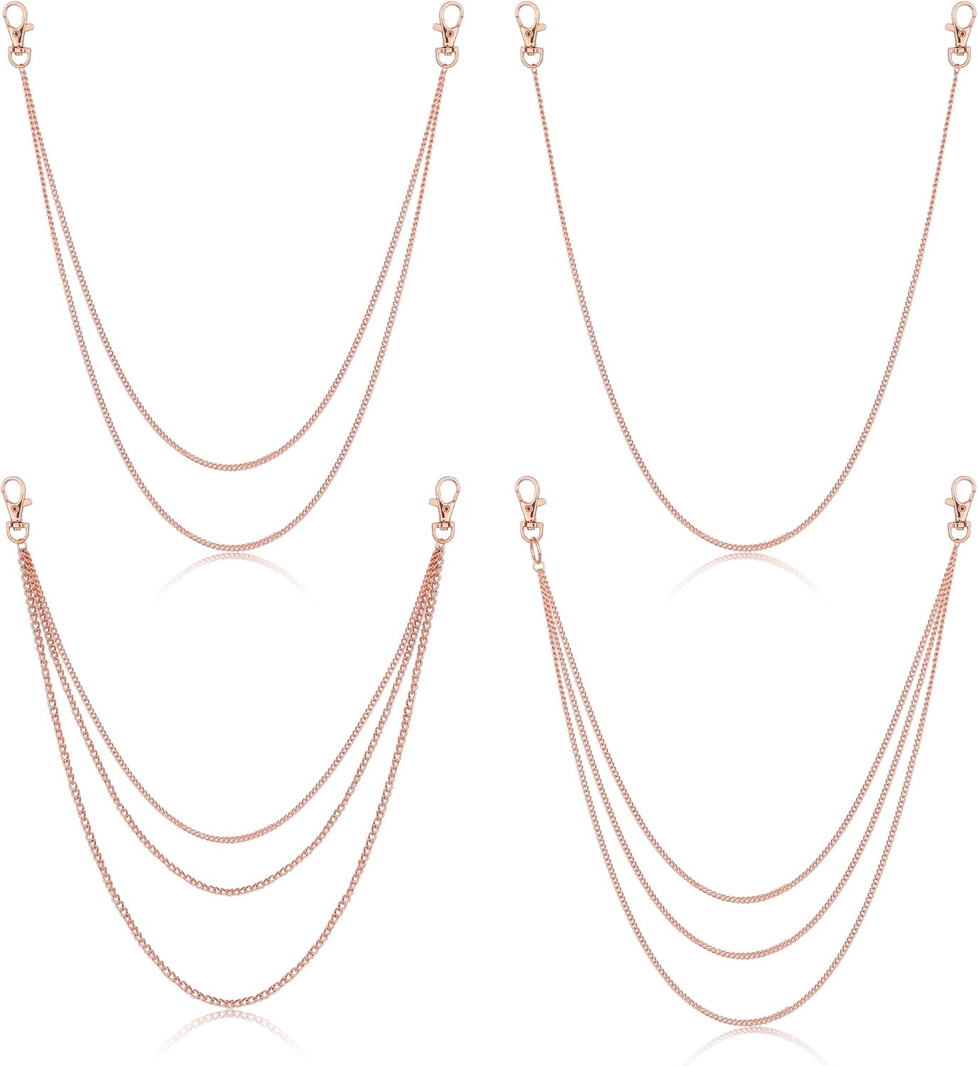 ORAZIO 4 Pieces Multilayer Chain Belts for Women Link Waist Chains