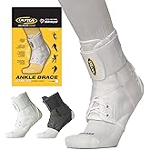 Ultra 360 Lace Up Ankle Brace with Figure 8 Straps – Support for Sprained Ankles, Sports Injuries & Recovery – Stabilizer for Volleyball, Basketball, Soccer, Running – Men & Women