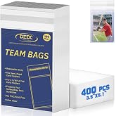 DEDC 400Pcs Team Bags for Semi Rigid Card Holder, Resealable Team Bags for Trading Cards Card Grading Fits Semi Rigid Sleeves