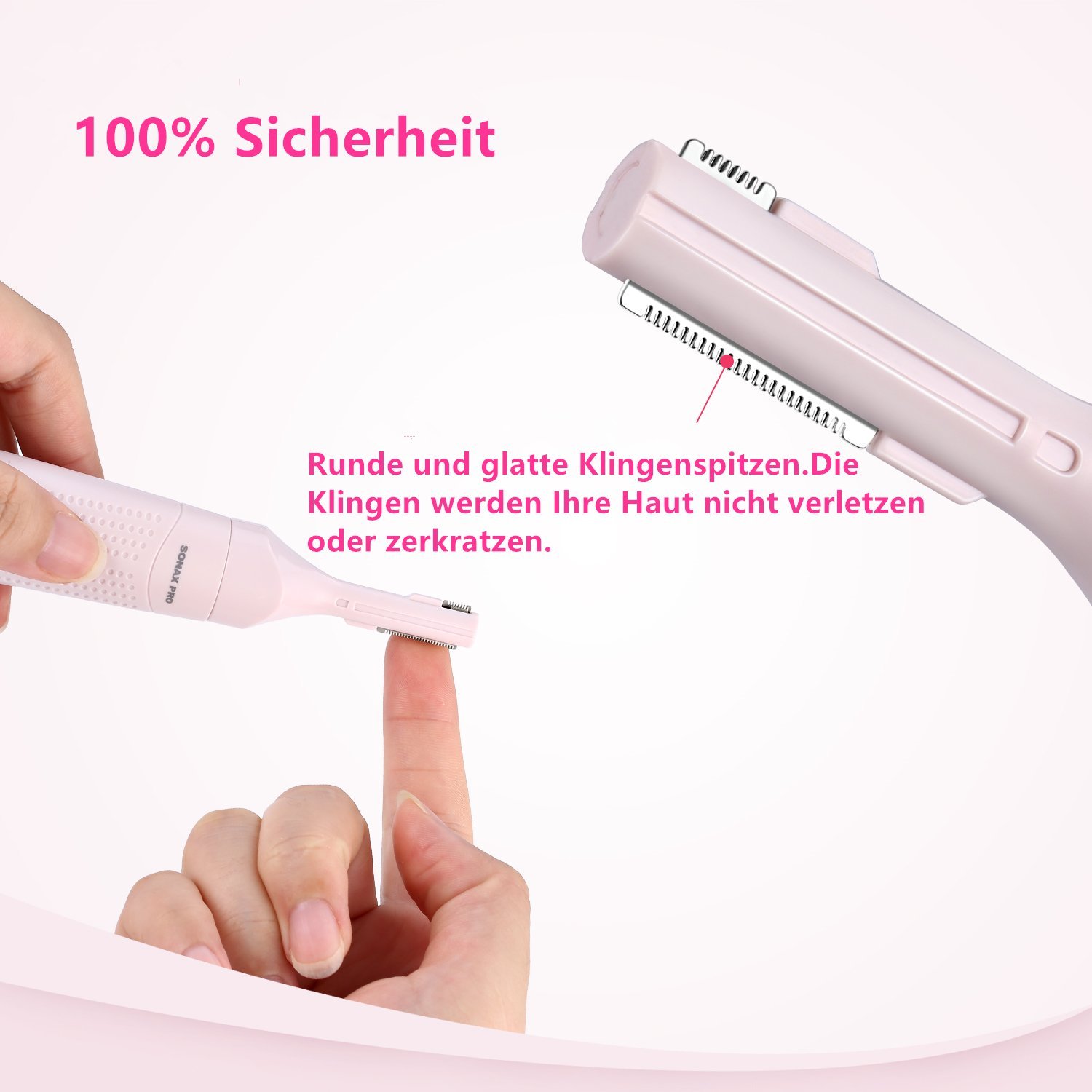 Elektrorasierer Damen 3 in 1,  Elektrischer Damenrasierer für Gesicht, Augenbrauen, Körper und Intimbereich, Haarentfernungssystem für Frauen, batteriebetrieben