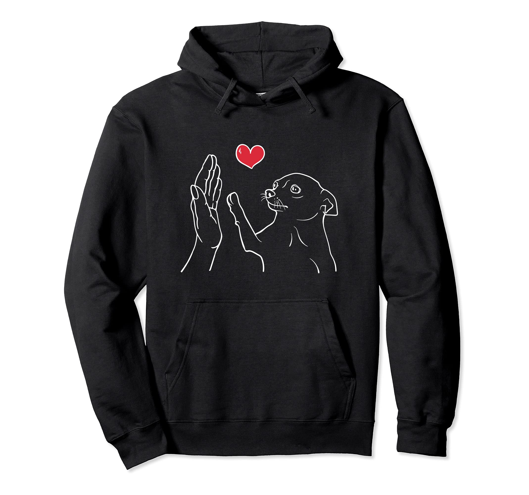 Cute Chihuahua dog with heart cute dog lover Pullover Hoodie
