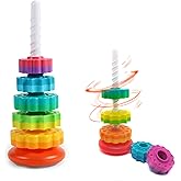 LBAIBB (1 PCS Spinning Stacking Toy,Spin Toy for Toddlers 1-3,Sensory Toys for Toddlers 1-3,Rainbow Spin Tower,Autism Spin Stack Toys,Suitable for Gifts for Boys and Girl