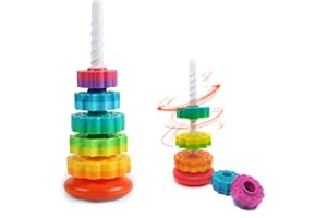 LBAIBB (1 PCS Spinning Stacking Toy,Spin Toy for Toddlers 1-3,Sensory Toys for Toddlers 1-3,Rainbow Spin Tower,Autism Spin Stack Toys,Suitable for Gifts for Boys and Girl